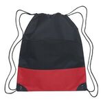Drawstring Sports Pack - Black with Red