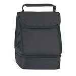 Dual Compartment Lunch Bag - Black