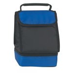 Dual Compartment Lunch Bag - Royal Blue With Black