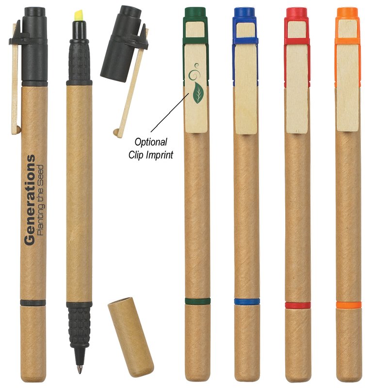 Main Product Image for Custom Printed Dual Function Eco-Inspired Pen With Highlighter