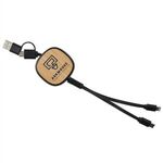 Buy Custom Printed Dual Input 3-in-1 Bamboo Retractable Cable