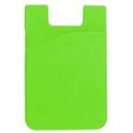 Dual Pocket Cell Phone Sleeve with Adhesive Backing - Neon Green