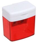 Dual Tool Pencil & Crayon Sharpener - Medium Red