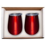 Duo Vacuum Stemless Wine Tumbler Gift Set - Red
