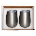 Duo Vacuum Stemless Wine Tumbler Gift Set - Silver