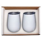 Duo Vacuum Stemless Wine Tumbler Gift Set - White