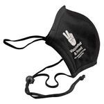 Ear Free Over The Head 3-Ply Face Mask With Nose Wire - Black