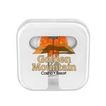 Earbuds In Compact Case - Orange With White