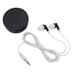 Earbuds In Round Plastic Case -  