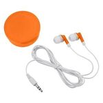 Earbuds In Round Plastic Case -  