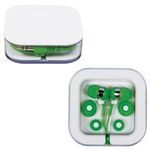 Earbuds in Square Case - Lime Green