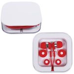 Earbuds in Square Case - Red