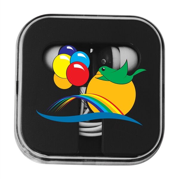 Main Product Image for Custom Printed Earbuds with Square Case