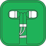 Earbuds with Square Case - Green
