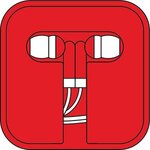 Earbuds with Square Case - Red