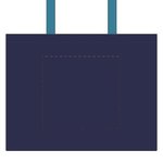 Eco-Green Jute Tote - Navy Blue-light Blue