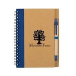 Eco-Inspired Spiral Notebook & Pen - Natural Blue
