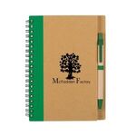 Eco-Inspired Spiral Notebook & Pen - Natural With Lime