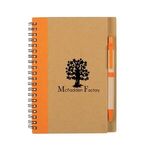 Eco-Inspired Spiral Notebook & Pen - Natural With Orange