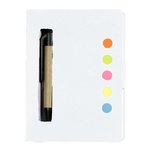 Eco Stowaway Sticky Jotter With Pen - White