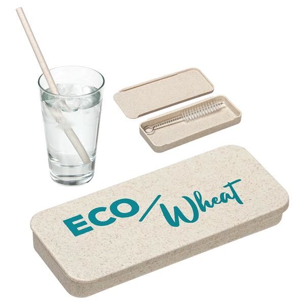 Main Product Image for Marketing Eco Wheat Straw Kit With Cleaning Brush