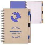 EcoShapes™ Recycled Die Cut Notebook - Natural-blue