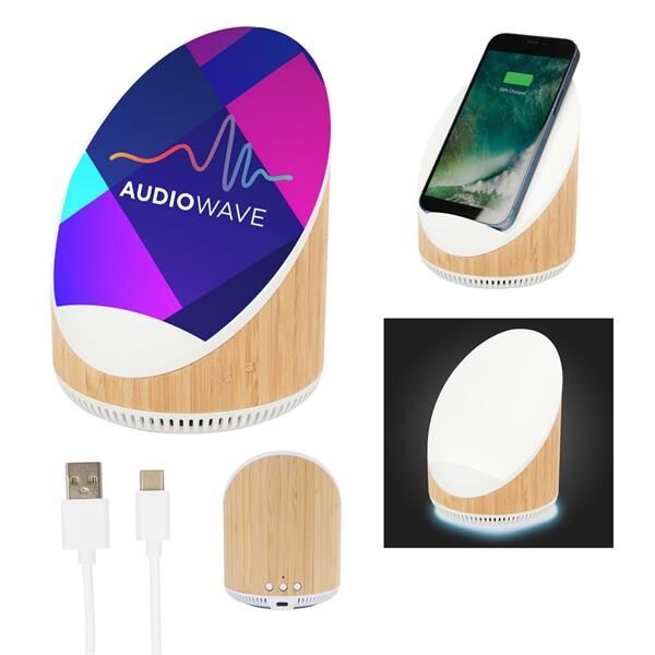 Main Product Image for Edgewood Bamboo Speaker & Wireless Charger