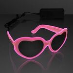 EL Wire Glowing Pink Heart Sunglasses - Pink