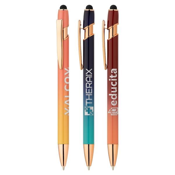 Main Product Image for Custom Printed Ellipse Ombre Rose Gold Stylus Pen