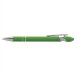 Ellipse Softy Brights w/Stylus - Laser Engraved - Metal Pen - Green-silver