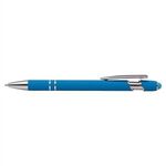 Ellipse Softy Brights w/Stylus - Laser Engraved - Metal Pen - Light Blue-silver