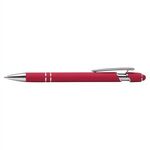 Ellipse Softy Brights w/Stylus - Laser Engraved - Metal Pen - Red-silver