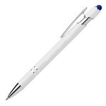 Ellipse Softy White Barrel Metal Pen w/ Stylus - ColorJet - Blue