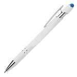 Ellipse Softy White Barrel Metal Pen w/ Stylus - ColorJet - Light Blue