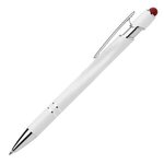 Ellipse Softy White Barrel Metal Pen w/ Stylus - ColorJet - Red
