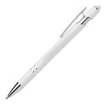 Ellipse Softy White Barrel Metal Pen w/ Stylus - ColorJet - White