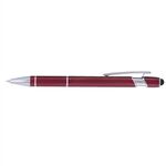 Ellipse Stylus - ColorJet - Full-Color Metal Pen - Dark Red-silver