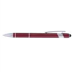 Ellipse Stylus - ColorJet - Full-Color Metal Pen - Dark Red-silver