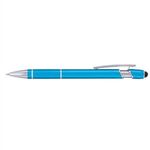 Ellipse Stylus - ColorJet - Full-Color Metal Pen - Light Blue-silver