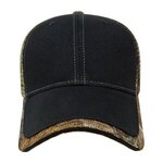 Embroidered Camo Mesh Back Cap - Black-realtree Ap™