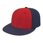 Embroidered Flexfit(R) Aerated Performance Cap - Red-navy Blue