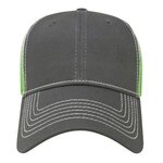 Embroidered Gradient Screen Print Mesh Cap - Charcoal-lime-white