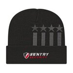 Embroidered In Stock Stars And Stripes Knit Cap With Cuff -  