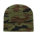 Embroidered In Stock Woodland Camo Knit Beanie - Woodland Camo