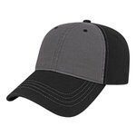 Embroidered Relaxed Golf Cap - Dark Gray/black