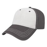 Embroidered Relaxed Golf Cap - White/Dark Gray