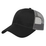 Embroidered Two-Tone Mesh Back Cap - Charcoal-black