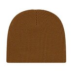 Embroidered Waffle Knit Beanie - Cider