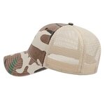 Embroidered Woodland Camo with Soft Mesh Back Cap -  