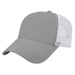 Embroidered X-Tra Value Five Panel Mesh Back Cap - Gray-white